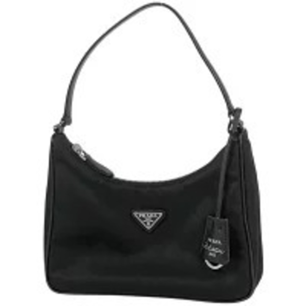 Prada Plate Handbag Clutch Nero Black